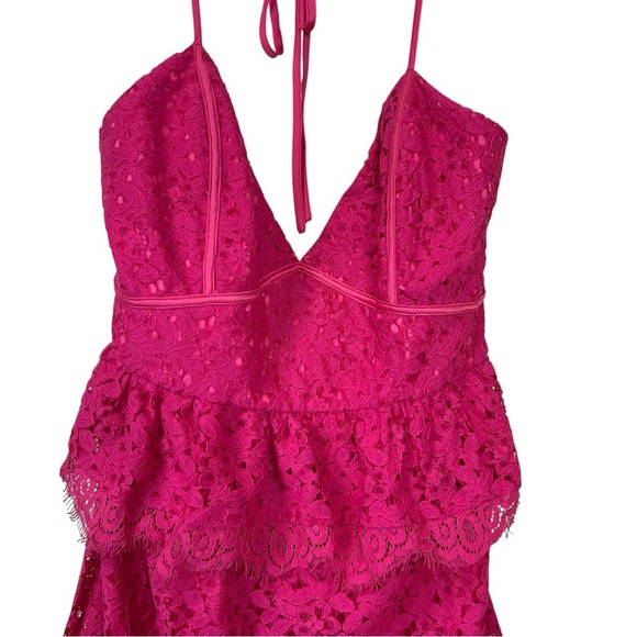 Lovers + Friends - NWT, Women’s Mini Lace ‘Rosanna’ Dress - Paradise Pink Medium - Picture 9 of 17